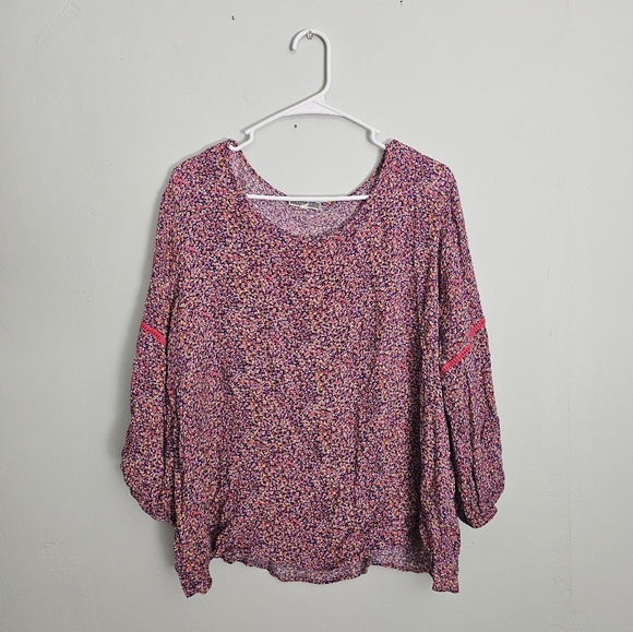 Anthropologie Tops - Anthro Pleione Pink Floral Blouse